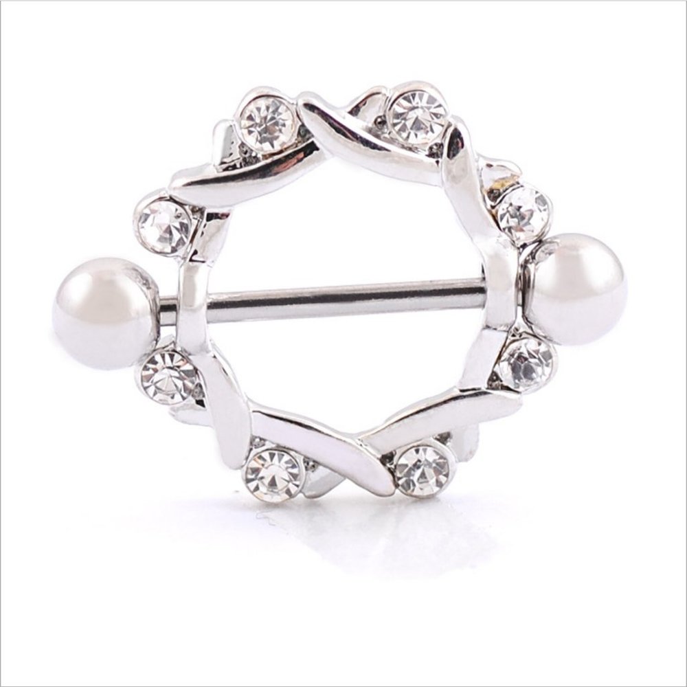 Nipple Piercing ~ Per Pair ~ Round ~ Crystals
